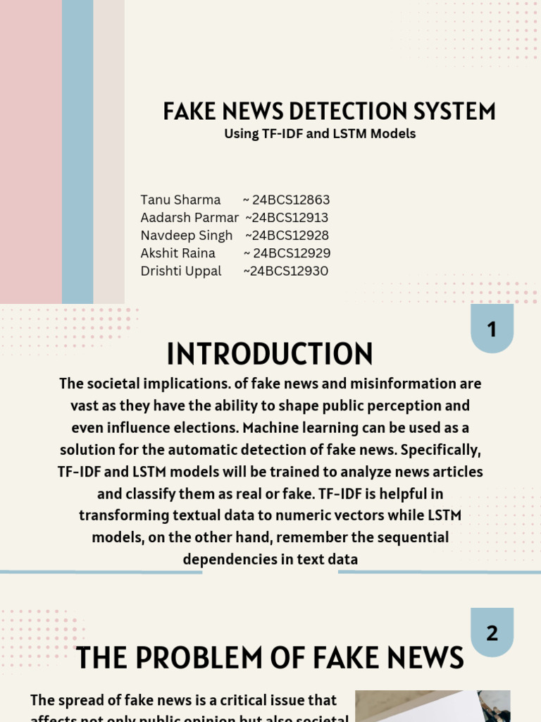 Fake News Detection with TF-IDF & LSTM | PDF | Applied Mathematics ...