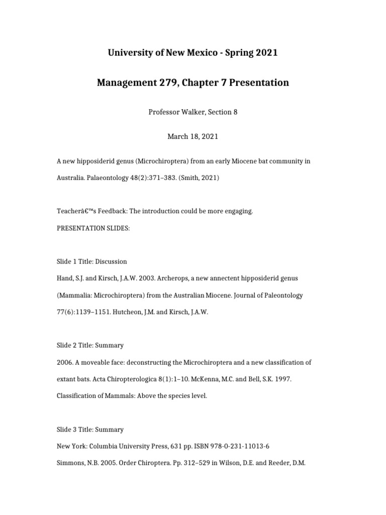 Management 279 Chapter 7 Presentation | PDF