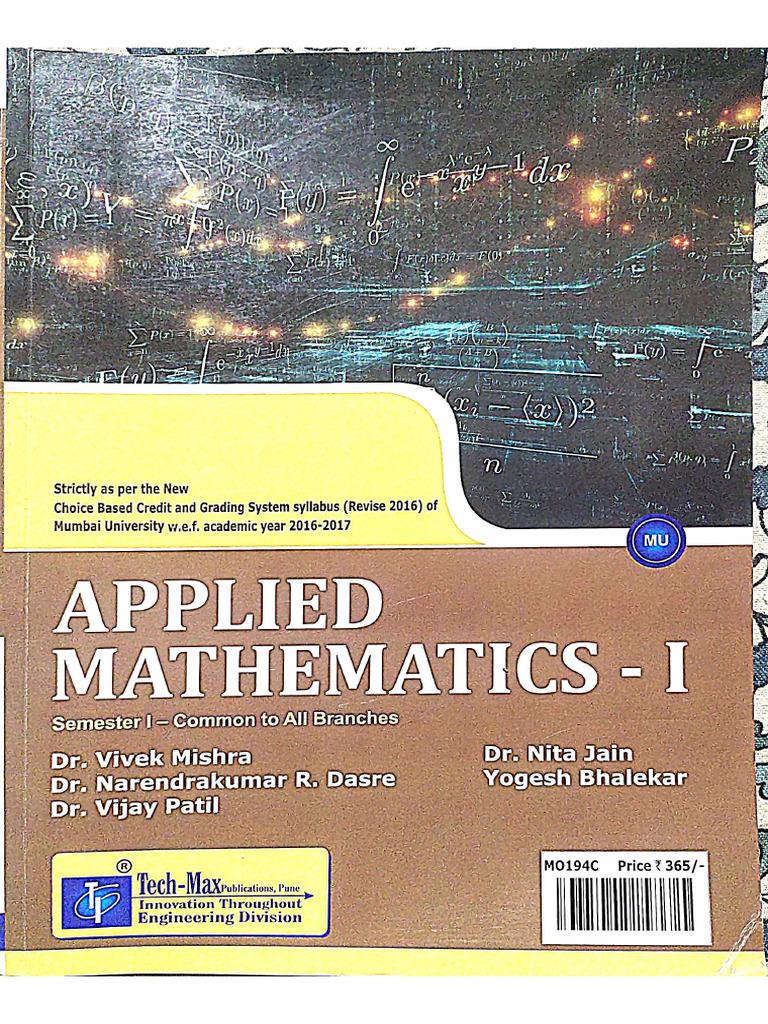 006 Applied Mathematics-1 ISBN-9789352242825 | PDF
