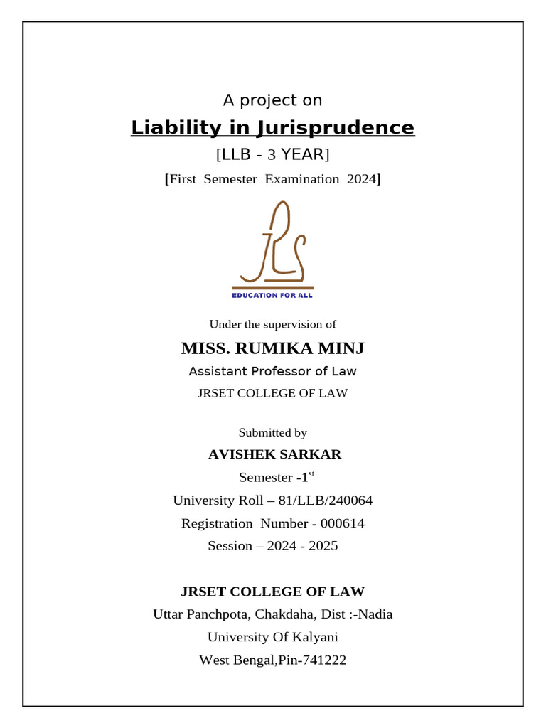 LLB Projects on Law Topics 2024 | PDF | Justice | Crime & Violence