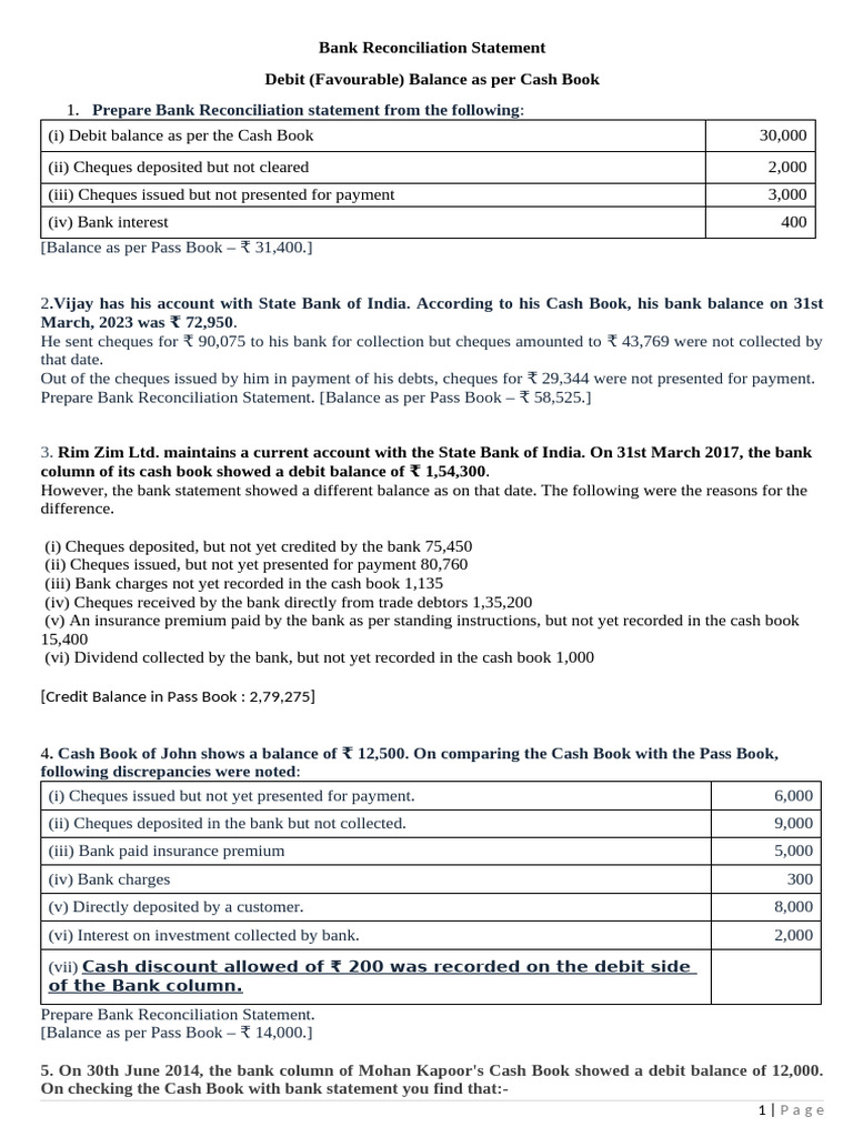 Bank Reconciliation Statement Analysis | PDF | Banks | Cheque