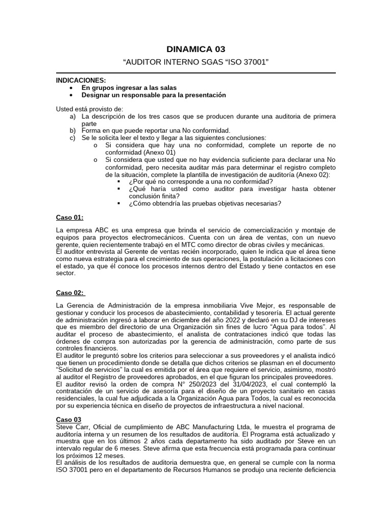 Dinámica 03 | PDF | Auditoría | Business