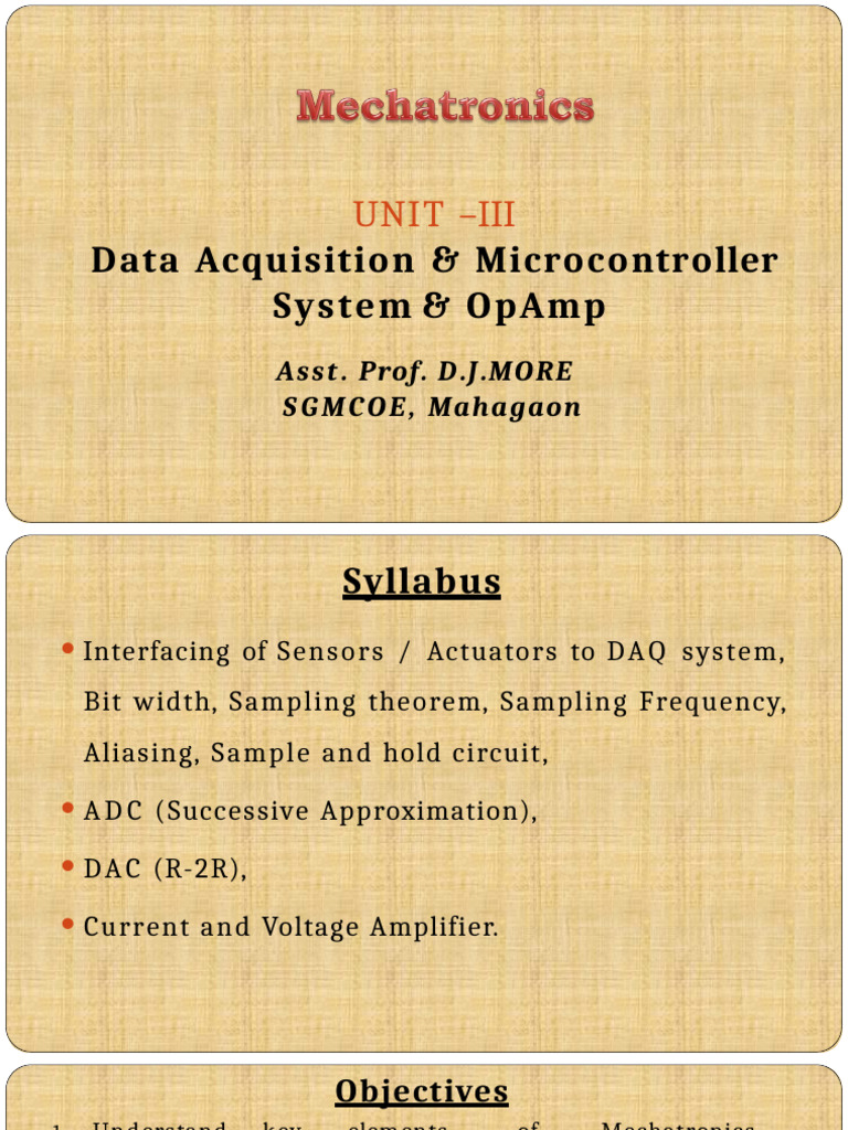 Data Acquisition & Microcontroller Basics | PDF | Analog To Digital ...