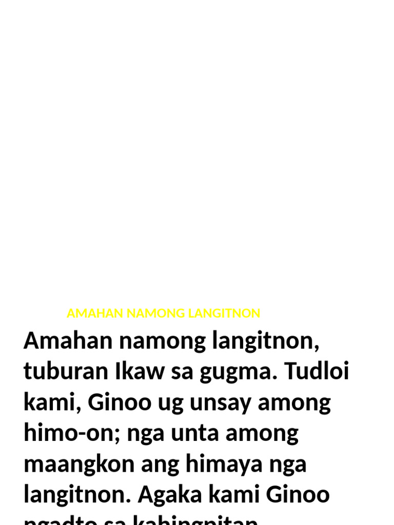 Amahan Namong Langitnon | PDF