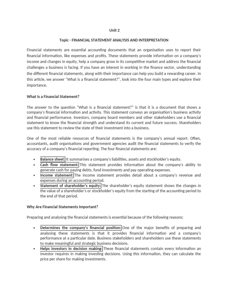 Financial Statement Analysis Guide | PDF | Equity (Finance) | Expense