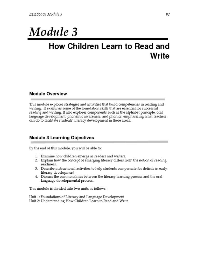 Module 3 How Children Learn To Read and Write PDF Document | PDF ...