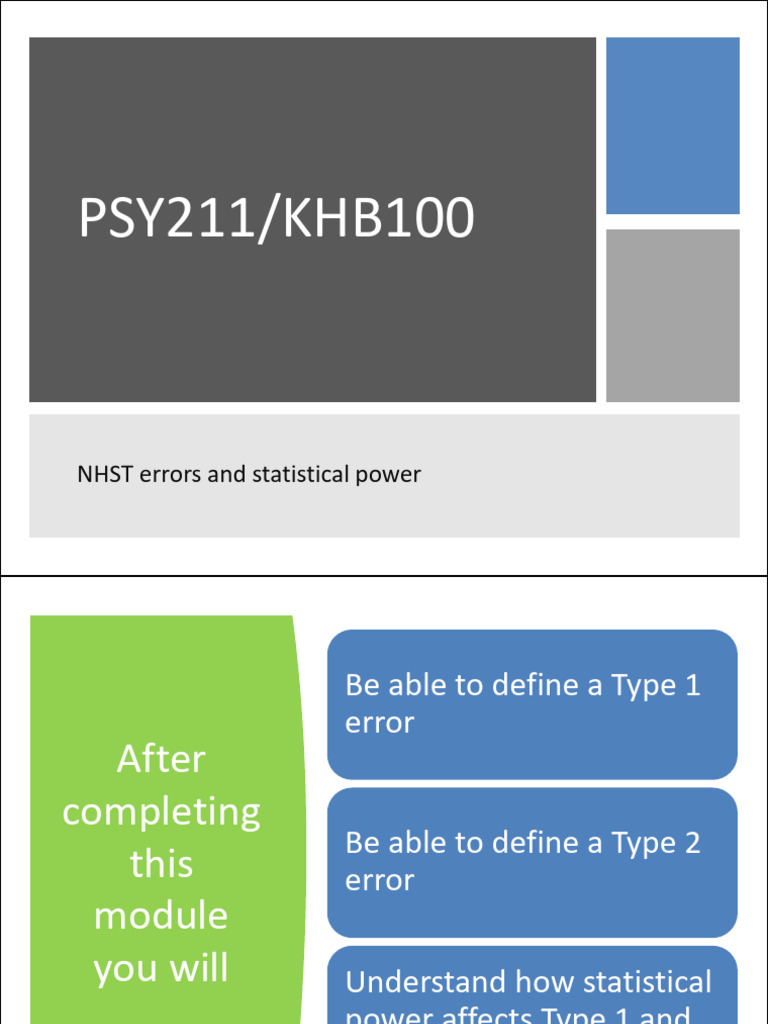 NHST Errors and Statistical Power Explained | PDF