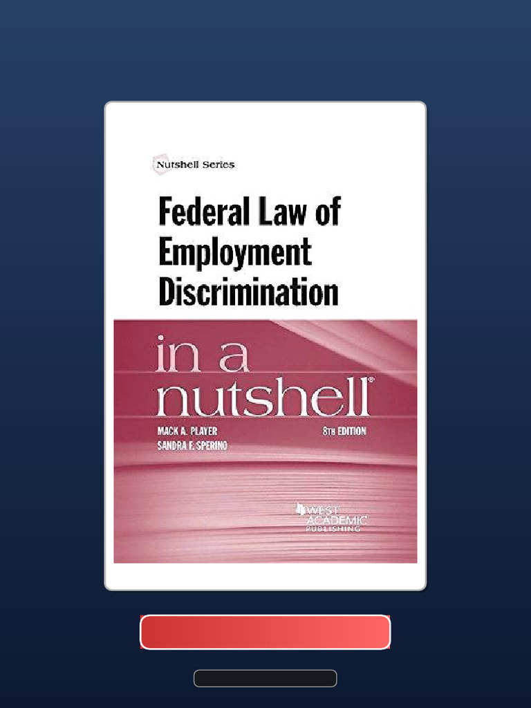 Federal Law of Employment Discrimination in A Nutshell Nutshells Test ...