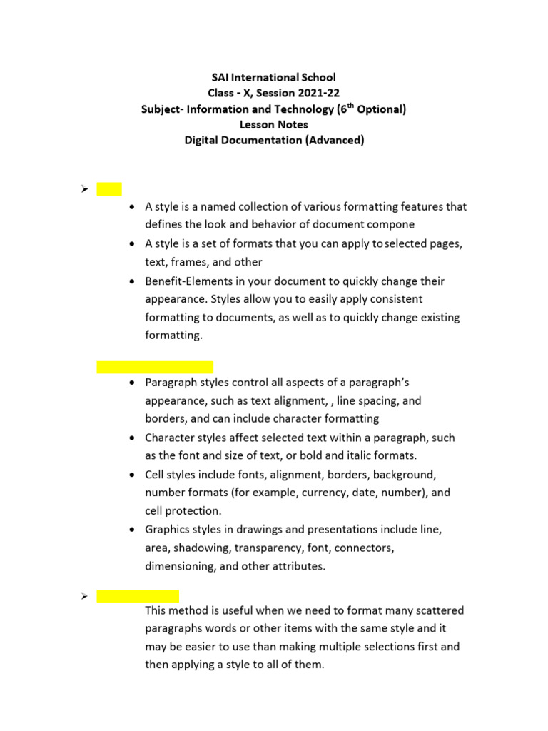 Advanced Digital Documentation Notes | PDF | Page Layout | Computer ...