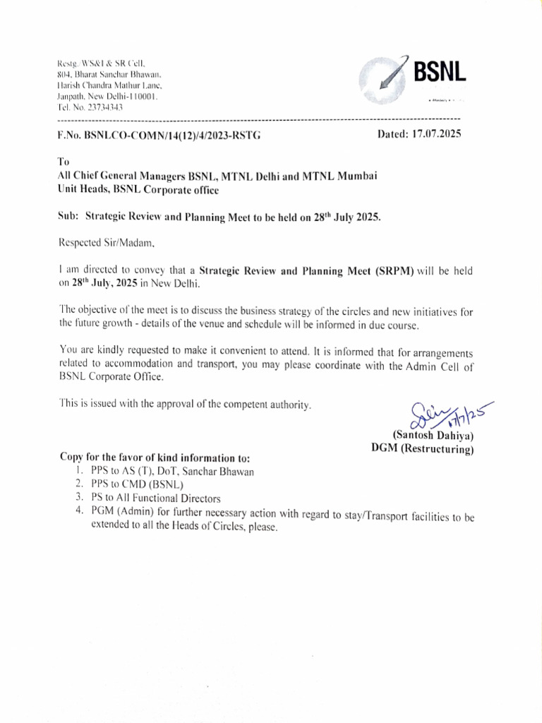 SRPM Letter DTD 17-07-25 | PDF