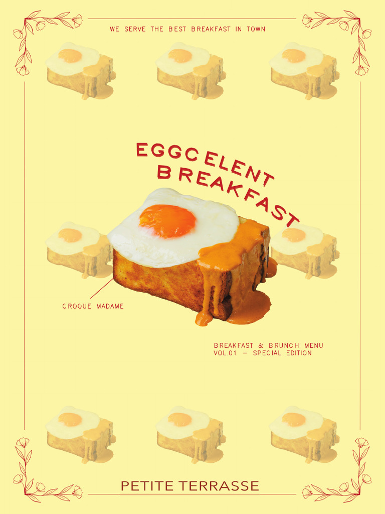 Eggcellent Breakfast Menu at Petit Terrasse | PDF | Pancake | Bacon