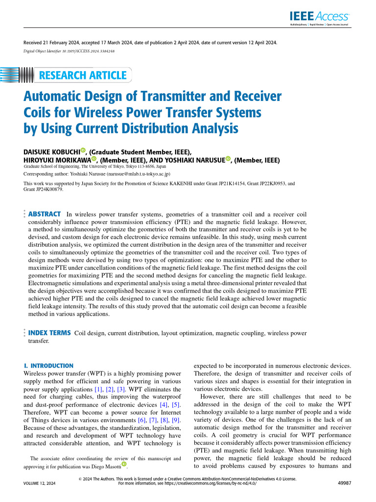 Automatic Coil Design for Wireless Power Transfer | PDF | Inductor | Dipole
