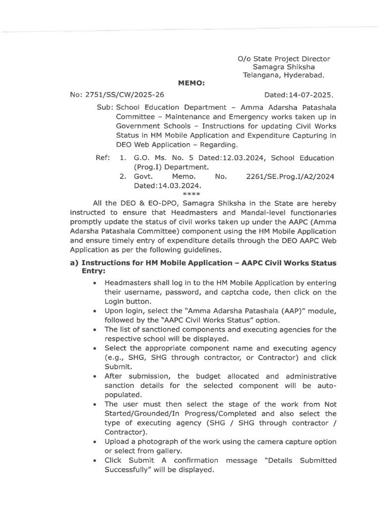 Instructions For Updating Civil Works Status in HM Mobile Application ...