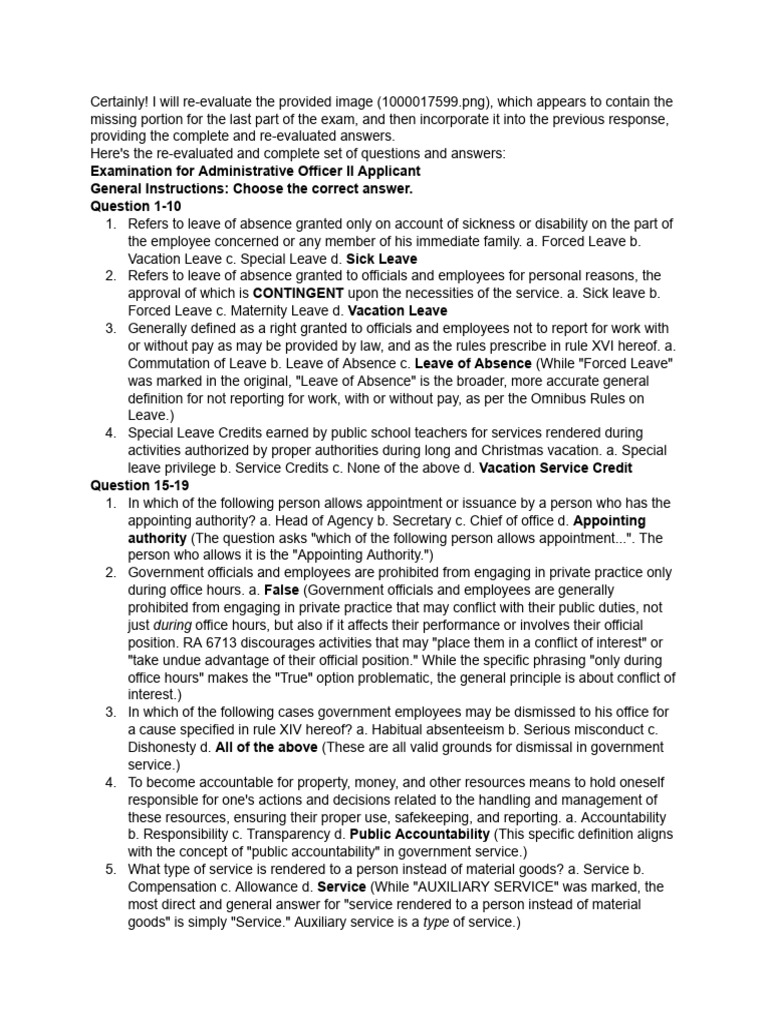 Complete Exam Guide for Admin Officer II | PDF | Expense | Budget