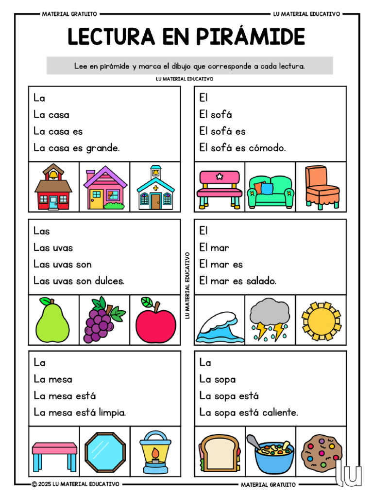 Lectura en Pirámide para Niños | PDF