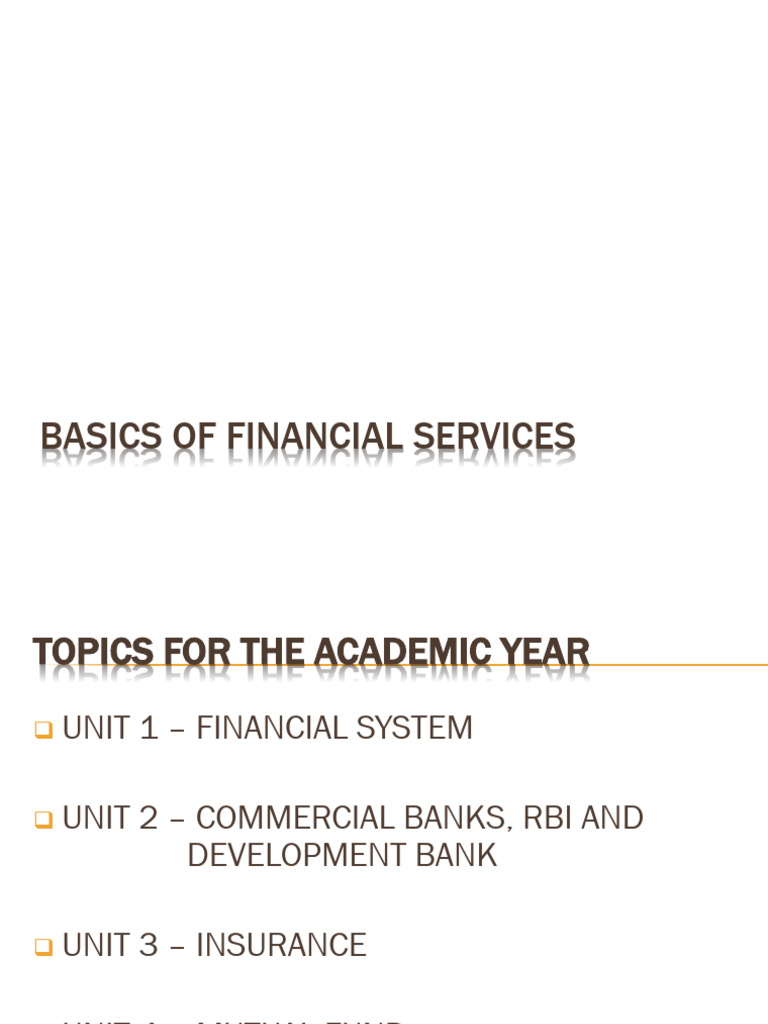 Basics of Financial Services 1 | PDF | Investment Fund | Stocks