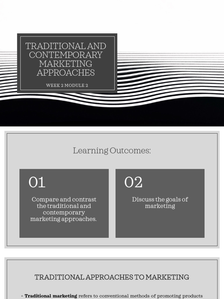 Traditional vs. Contemporary Marketing | PDF | Marketing | Sales