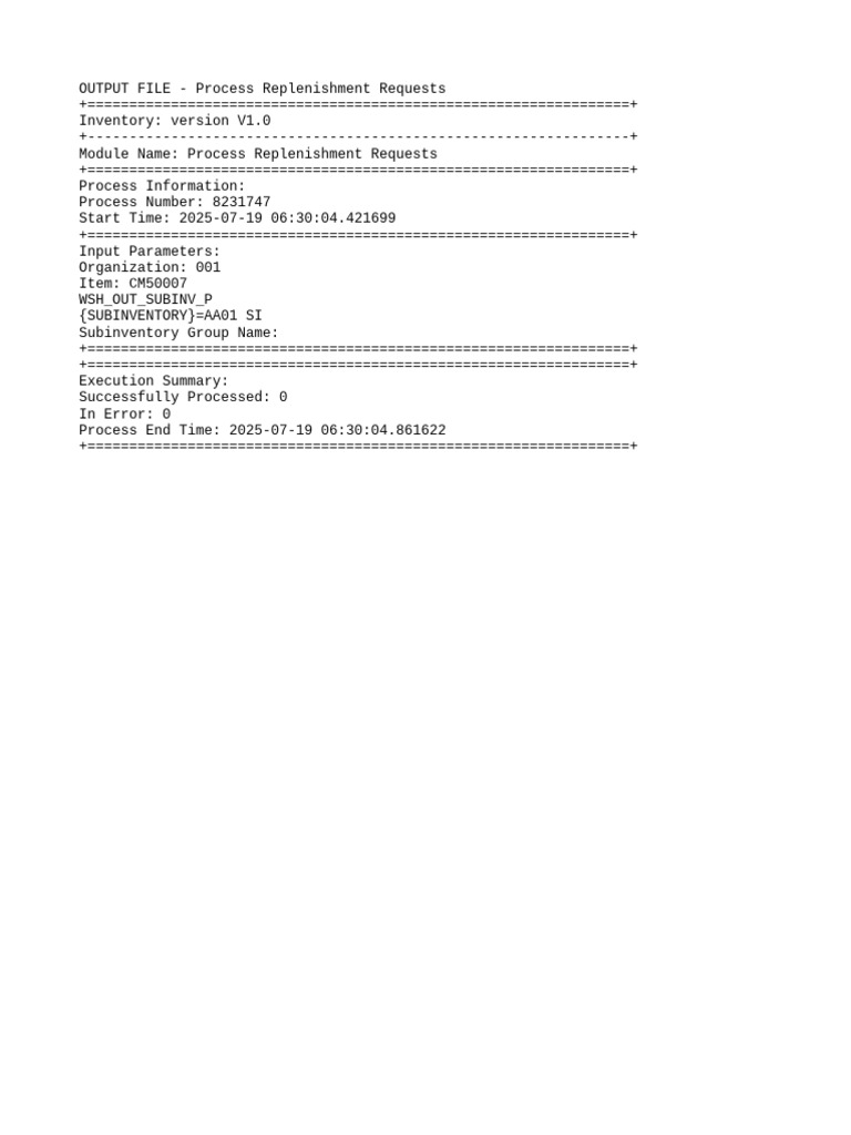 Replenishment Request Process V1.0 | PDF