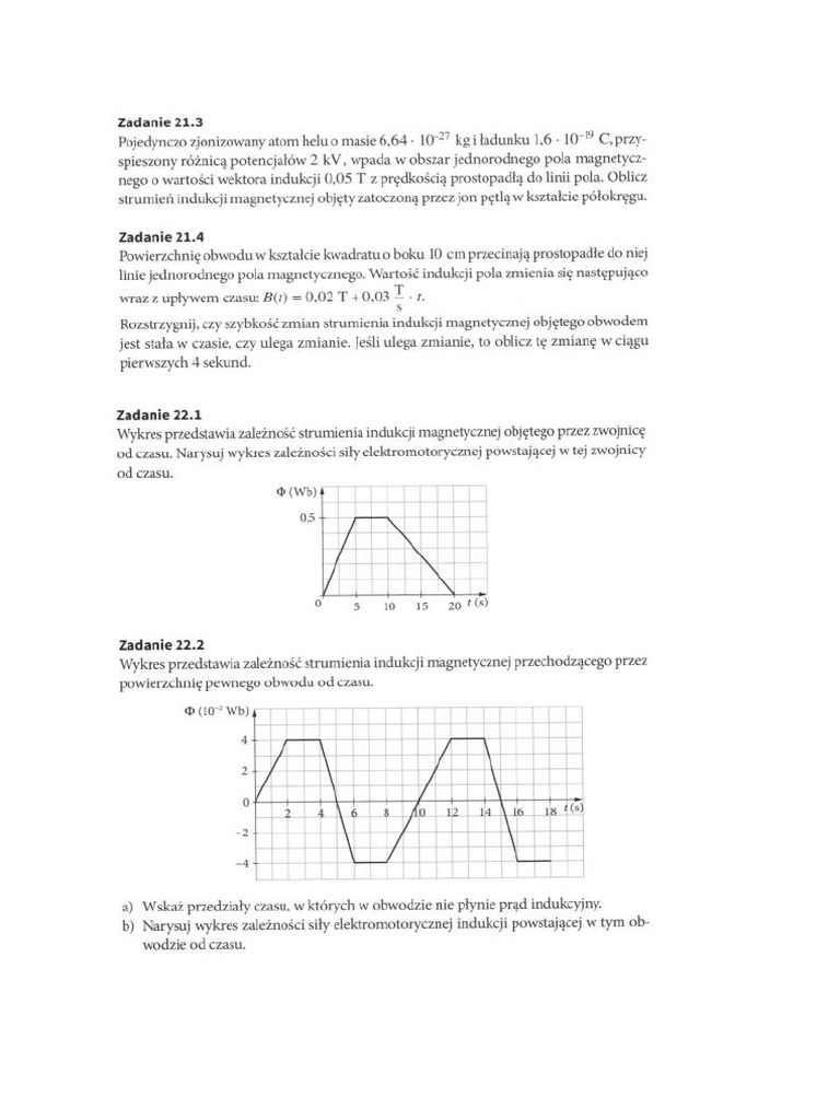Zadania Indukcja Elektromagnetyczna | PDF