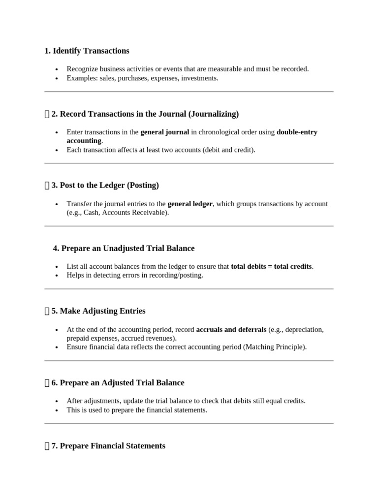 Accounting Process Steps Explained | PDF