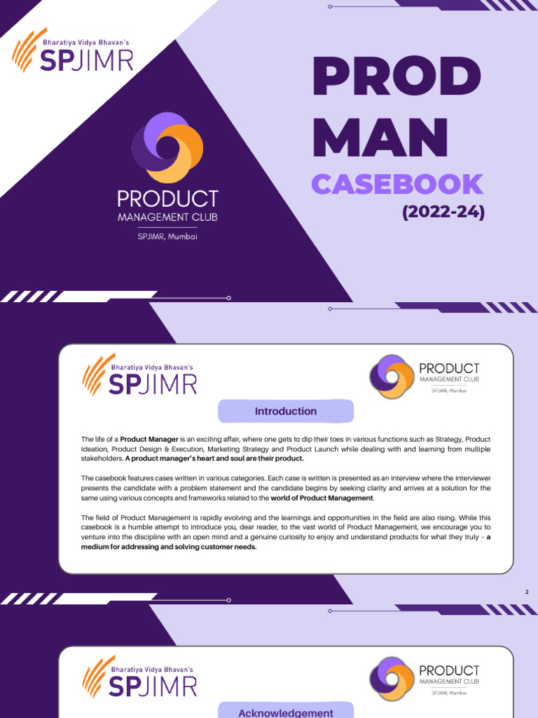 SPJIMR ProdMan Casebook 2022-24 | PDF | Lean Startup | Customer ...