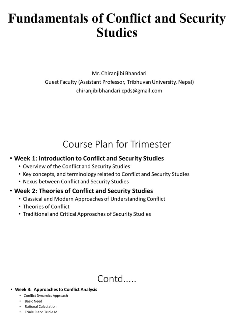 Conflict and Security Studies Overview | PDF | Conflict (Process ...