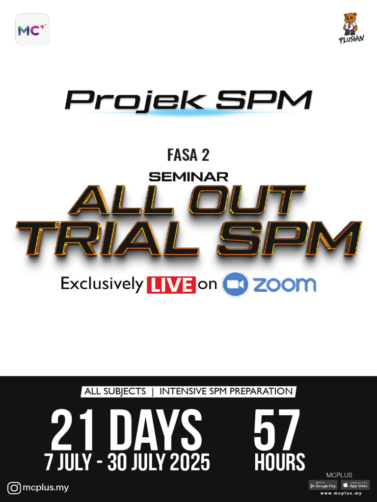 SPM 2025 Intensive Seminar Schedule | PDF | Student Assessment And ...