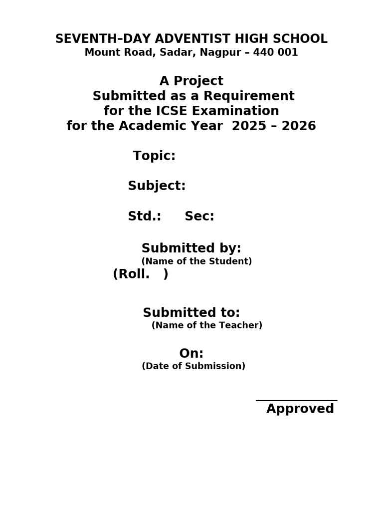Seventh-Day Adventist High School Project | PDF