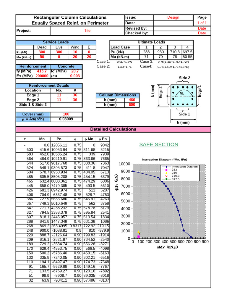 Rectangular Column Design Calculations | PDF | Structural Engineering ...
