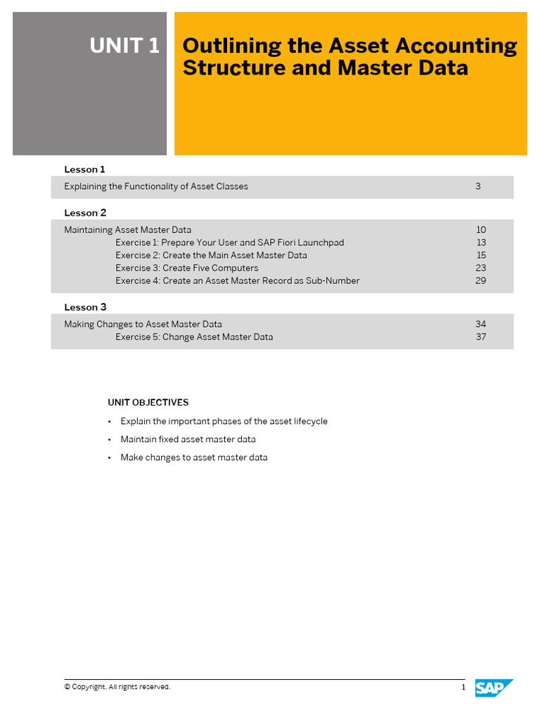Asset Accounting Master Data Guide | PDF