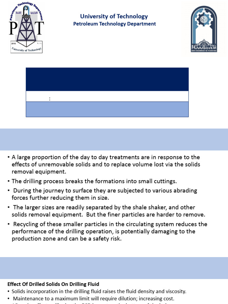 Solid Control in Drilling Mud Systems | PDF | Oil Well | Solid