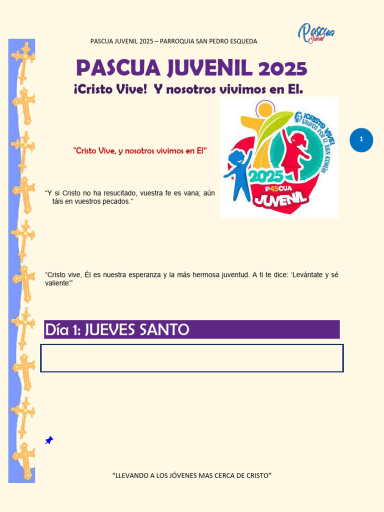 Pascua Juvenil 2025: Encuentro con Cristo | PDF | Pascua de ...