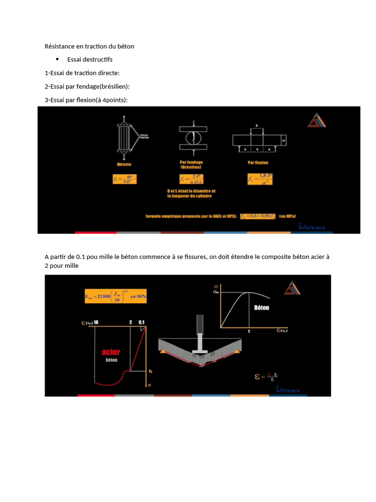 Résistance en traction du béton : essais et méthodes | PDF