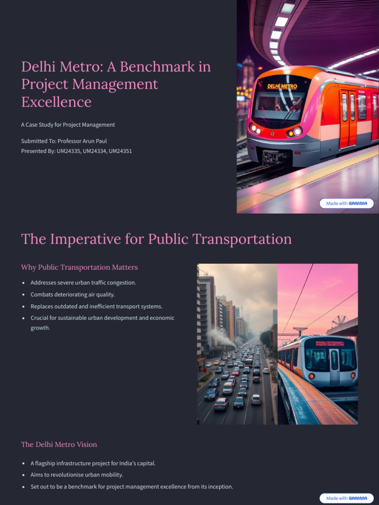 Delhi Metro: Project Management Excellence | PDF | Climate Change ...