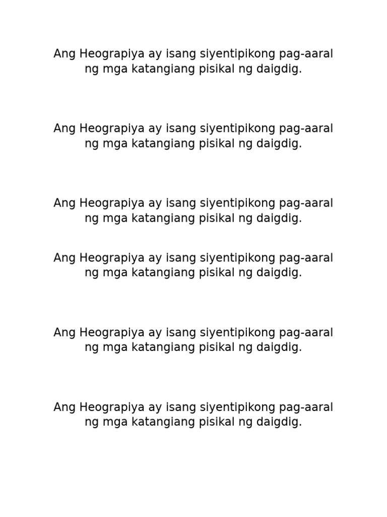 Ang Heograpiya Ay Isang Siyentipikong Pag | PDF
