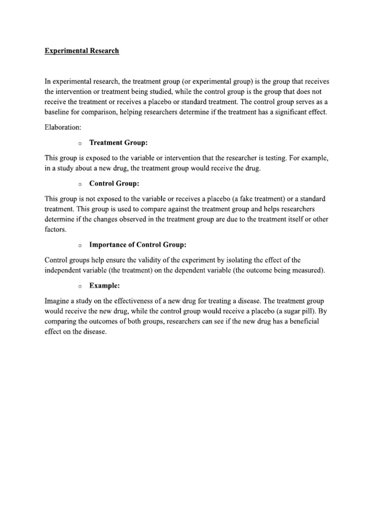 Treatment and Control | PDF