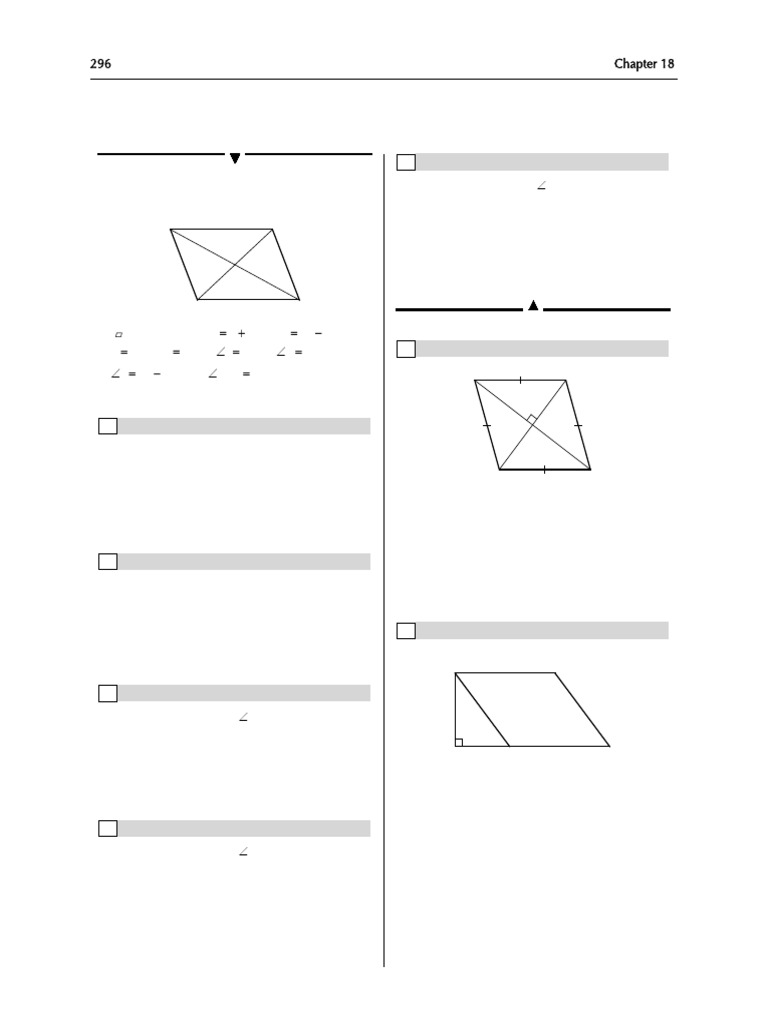 Parallelogram Angle and Area Exercises | PDF | Area | Rectangle