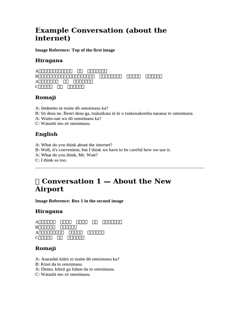 21 C Example Conversation | PDF