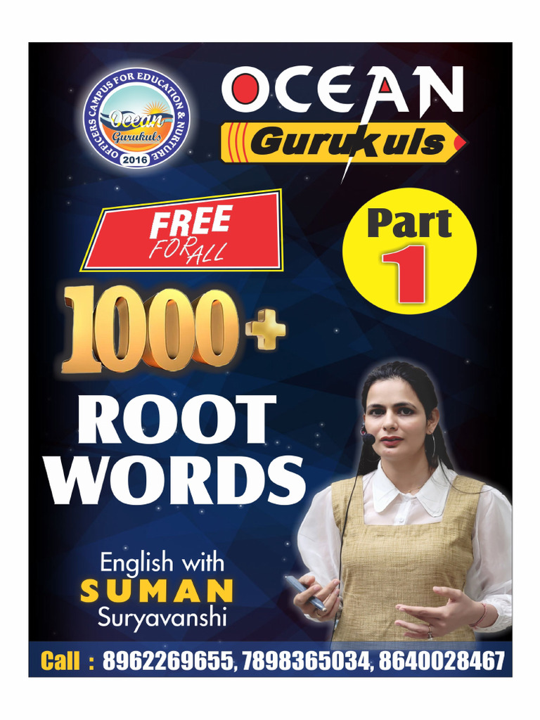 EXTRA NOTES PDFs ROOT WORDS PART 01 ROOT WORDS PART 01 PDFGʏ ɴV ɴɪ | PDF