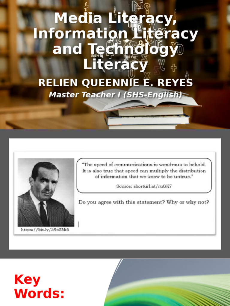 Media Literacy Information Literacy and Technology Literacy Module 2 ...