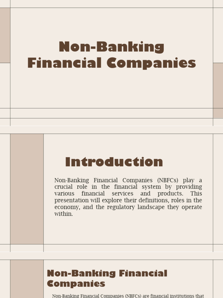 Understanding Non-Banking Financial Companies | PDF | Non Bank ...