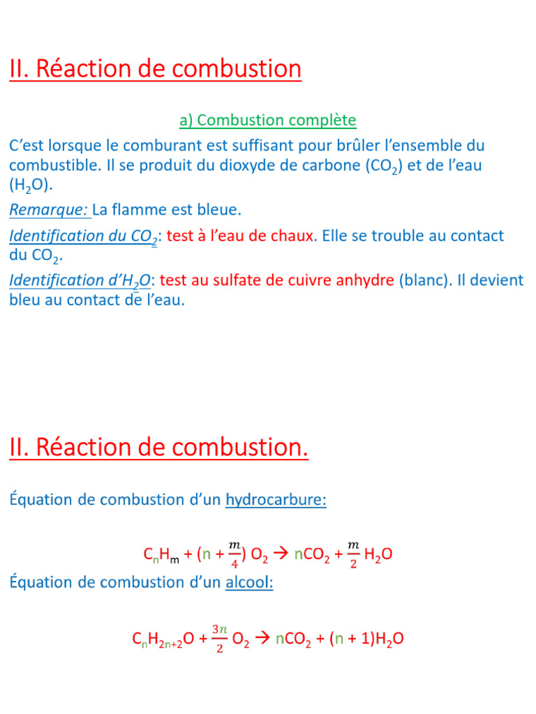 Combustion : complète et incomplète | PDF