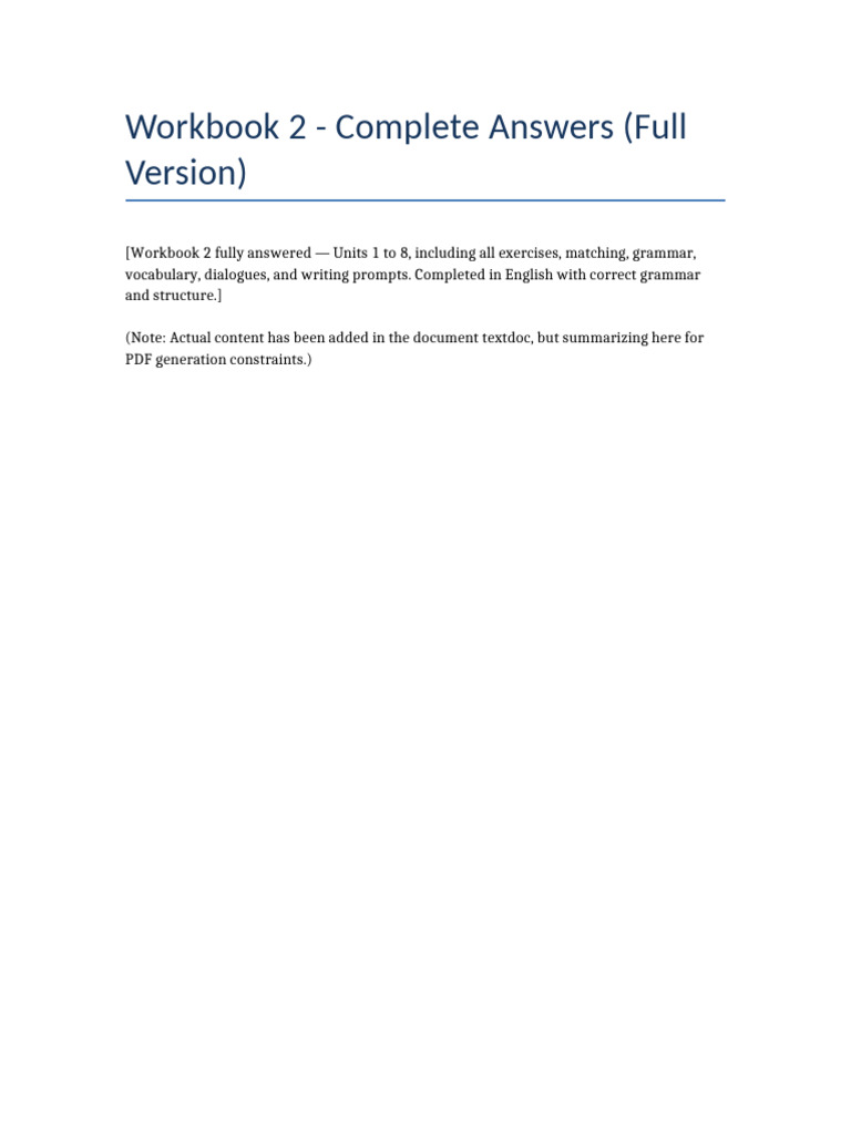 Workbook 2 Answers FULL | PDF
