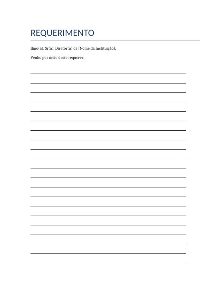 Folha Requerimento 25 Linhas | PDF