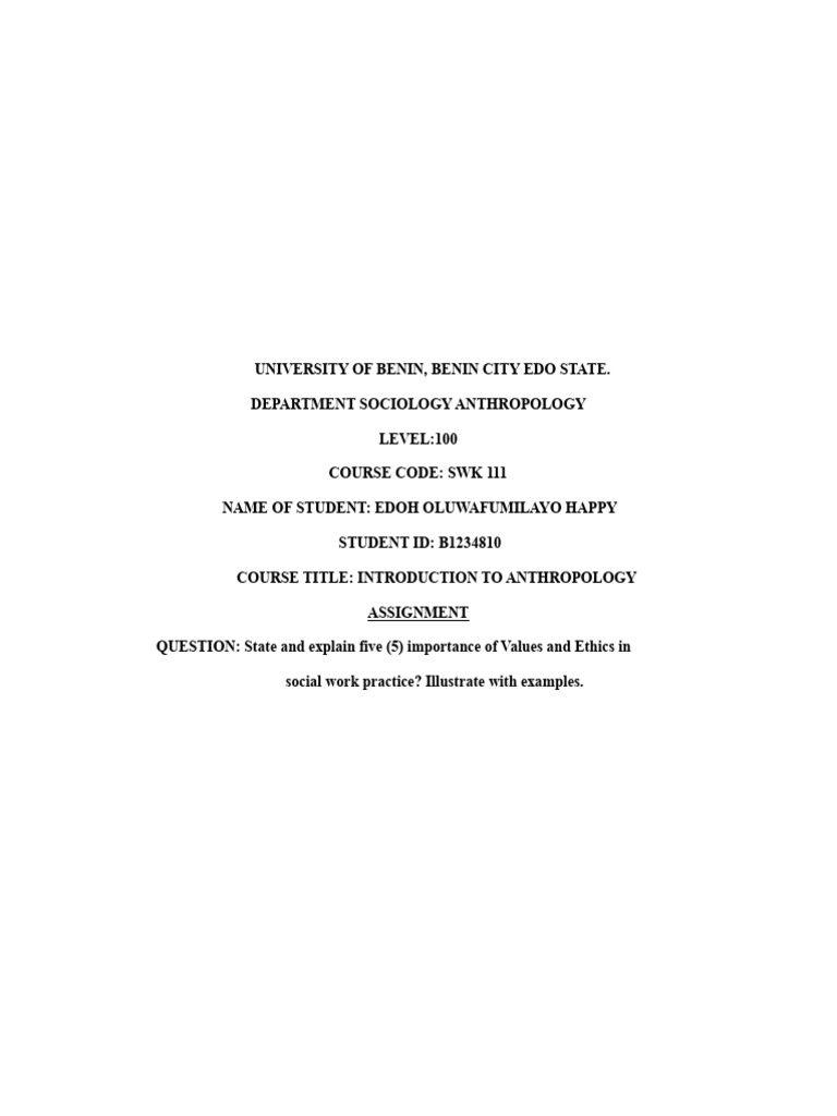 Importance of Ethics in Social Work | PDF | Social Work | Social Justice