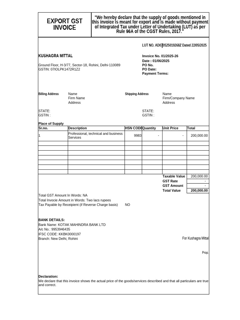 GST Bill Format in Excel | PDF | Business | Taxes
