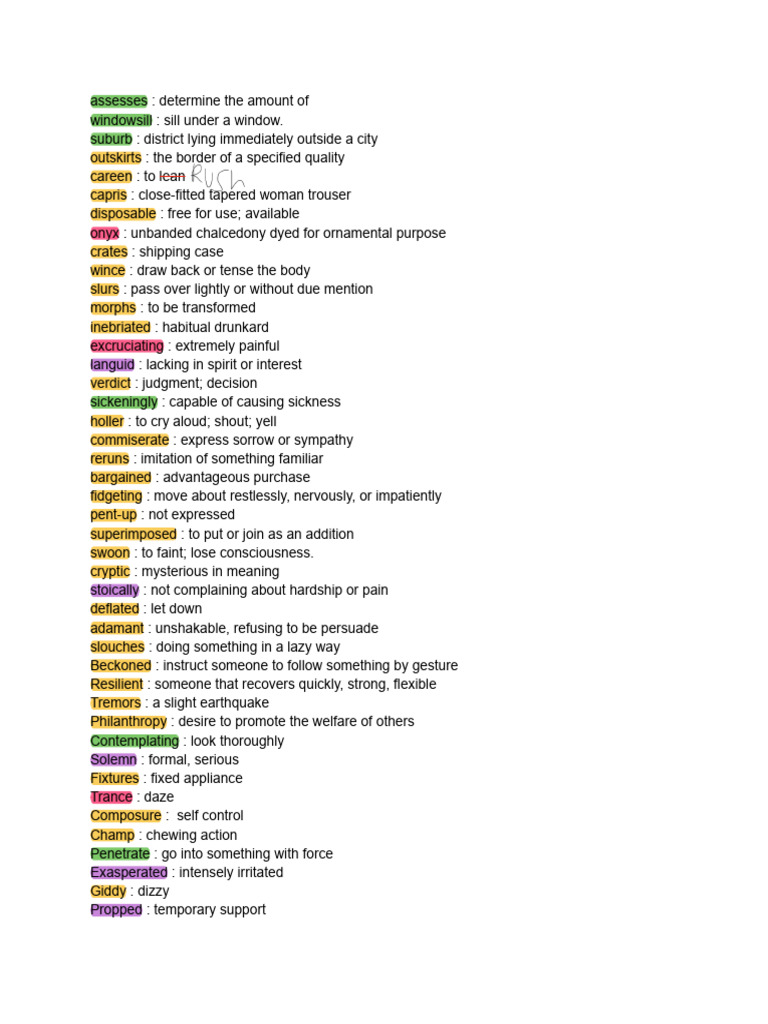 Understanding Complex Vocabulary Terms | PDF