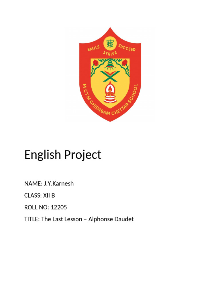 The Last Lesson: Language and Identity | PDF | Teachers | First Language