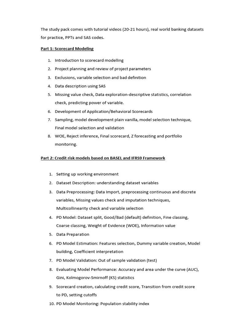 SAS Credit Risk Modeling Guide | PDF