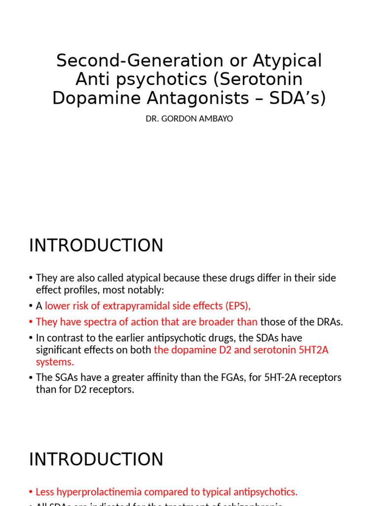 Lecture 16 Second Generation or Atypical Anti Psychotics | PDF ...